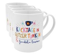 H:)PPY life 47376 - Taza XL de porcelana (60 iseño de flores (Paquete de 4)