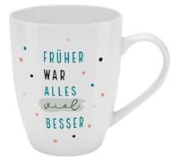 H:)PPY life Taza con diseño de texto en alemán früher war alles viel besser, con precinto