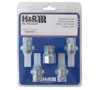 H&R Juego de Tornillos Antirrobo M12x1.50 Cónico - 4 Tuercas antirrobo Incl. Adaptador