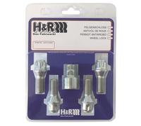 H&R Cerraduras Llanta Tornillos Antirrobo Kit M12x1, 5x28mm Cono 1252801KEY4 2