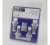 H&R Juego de Tornillos Antirrobo R13 M14x1.50x27mm Esférico - 4 Tornillos Antirrobo Incl. Adaptador