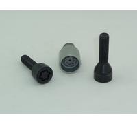 H&R Juego de Tornillos de Rueda Cónicos M14x1.25 - Longitud 40mm - Negro - 10 Piezas - Incl. Tornillos Antirrobo