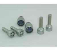 H&R Cerraduras Llanta Cierre de Llanta 4 Pcs. Plata M12x1, 5x50 Bund Bala R12