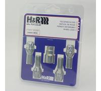 H&R HR Juego de Tornillos Antirrobo Ruedas Coche M12x1.50x28mm Cónico - 4 Tornillos Antirrobo Incl. Adaptador