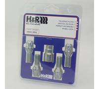 H&R Juego de Tornillos Antirrobo M14x1.50x28mm Cónico - 4 Tornillos Antirrobo Incl. Adaptador