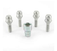 H&R HR Juego de Tornillos Antirrobo Ruedas Coche M12x1.50x28mm Cónico - 4 Tornillos Antirrobo Incl. Adaptador