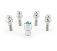 H&R Juego de Tornillos Antirrobo M12x1.25x26mm Cónico - 4 Tornillos Antirrobo Incl. Adaptador