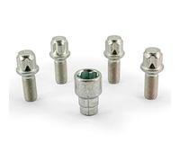 H&R Juego de Tornillos Antirrobo R14 M14x1.50x28mm Esférico - 4 Tornillos Antirrobo Incl. Adaptador