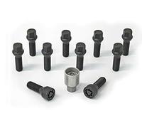 H&R Juego de Tornillos de Rueda Cónicos M14x1.25 - Longitud 50mm - Negro - 10 Piezas - Incl. Tornillos Antirrobo