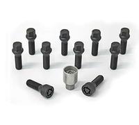 H&R Juego de Tornillos de Rueda Cónicos M14x1.50 - Longitud 35mm - Negro - 10 Piezas - Incl. Tornillos Antirrobo