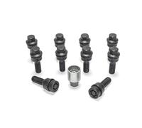 H&R Juego de Tornillos de Rueda Esféricos con Asiento móvil R14 M14x1.50 - Longitud 35mm - Negro - 10 Piezas (PE. Compatible con Audi Q3, Q5) - Incl. Tornillos Antirrobo