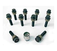 H&R Juego de Tornillos de Rueda Esféricos con Asiento móvil R14 M14x1.50 - Longitud 44mm - 10 Piezas (PE. Compatible con Porsche) - Incl. Tornillos Antirrobo