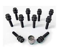 H&R Juego de Tornillos de Rueda Esféricos con Asiento móvil R14 M14x1.50 - Longitud 56mm - Negro - 10 Piezas - Incl. Tornillos Antirrobo