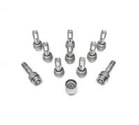 H&R Juego de Tornillos de Rueda Esféricos con Asiento móvil R14 M15x1.25 - Longitud 62mm - 10 Piezas - Incl. Tornillos Antirrobo