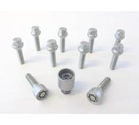 H&R Juego de Tornillos de Rueda Esféricos R12 M12x1.50 - Longitud 45mm - 10 Piezas (PE. Compatible con Mercedes) - Incl. Tornillos Antirrobo