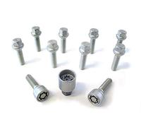 H&R Juego de Tornillos de Rueda Esféricos R12 M12x1.50 - Longitud 50mm - 10 Piezas (PE. Compatible con Mercedes) - Incl. Tornillos Antirrobo