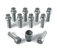 H&R Juego de Tornillos de Rueda Esféricos R15 M14x1.50 - Longitud 40mm - 10 Piezas - Incl. Tornillos Antirrobo