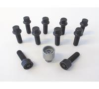H&R Tuercas De Rueda + Cerradura 1SET Negro M14x1,5x31 Bola R14 B1453102SET|1