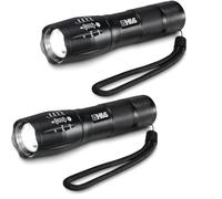 H&S - 2 linternas led T6 para exteriores, impermeables, con 5 modos de brillo, pequeñas y extremadamente brillantes de camping, funciona con 3 pilas AAA, pilas no incluidas