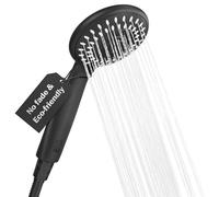H&S Alcachofa Ducha Alta Presión - Duchas de Baño con 5 Modos Diferentes - Cabezal con Potente Recambio Cromado - Alcachofa Ducha Antical 5 Chorros - Negro