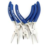 H&S Alicates Cromados y Pequeños para Joyeria - Juego de 3 - Mini Alicate Largo, de Aguja y Punta Redonda para Trabajos de Artesanía y Bisuteria