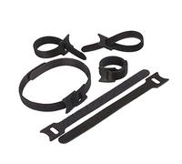 H&S Bridas de Nylon Reutilizables - 50uds - Correas Ajustables de Nylon con Gancho y Bucle - Bridas Negras Resistentes para la Gestión de Cables de Ordenador