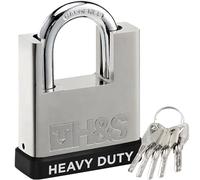 H&S Candado de Alta Seguridad con LLave - Candado de 60mm y 5 LLaves - Candados de Gran Resistencia para Interior y Exterior