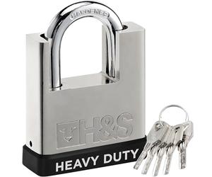 H&S Candado de Alta Seguridad con LLave - Candado de 60mm y 5 LLaves - Candados de Gran Resistencia para Interior y Exterior