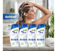 H&S Champú Anticaspa Classic 95ml, Pack de 2 o 4 Unidades, Formato Viaje para Uso Diario, Cuidado Cabelludo y Limpieza Profunda para Todo Tipo de Pelo