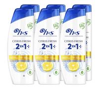H&S Citrus Fresh 2en1 Plus Champú y Acondicionador Anticaspa 6X300ml. Actúa Contra La Caspa, Grasa Y Picor desde dl Primer Lavado. Pelo Sin Caspa + Hidratado. Limpia El Cuero Cabelludo Graso Y el Pelo