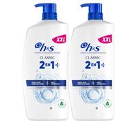 H&S Classic 2en1 Champú Anticaspa y Acondicionador, Limpieza Profunda, 2x1L | Con Dispensador, Hasta 100% de Protección contra la Caspa, Para Todo Tipo de Cabello, Apto para Uso Diario