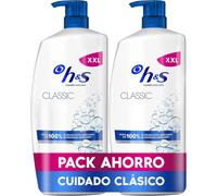 H&S Classic Champú Anticaspa 2x1000ml con Dispensador, para Uso Diario. Hasta 100% de Protección Anticaspa, Clínicamente Probado. Para Todo Tipo de Pelo y Cuero Cabelludo. Sensación de Frescor