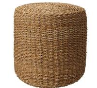 H&S Collection Puf Redondo Natural de Hierba Marina Ø40x38 cm