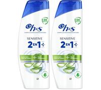 H&S Cuero Cabelludo Sensible 2en1 Plus Champú Y Acondicionador Anticaída300 ml Actúa Contra La Caspa, La Grasa y El Picor desde el Primer Lavado. Pelo Sin Casp Hidratado. Con Aloe vera (Paquete de 2)