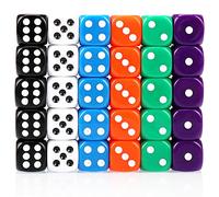 H&S Dados de 6 Caras para Juegos de Mesa - Set de 30x Dados de Colores para cubiletes de parchís Casino Juego del mentiroso - con Bordes Redondeados