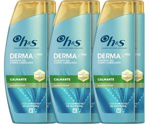 H&S DermaXPro Calmante Champú Anticaspa 300ml con Extracto de Aloe Vera y Complejo de Ceramida. Alivia el Cuero Cabelludo Seco, Pack x 6.