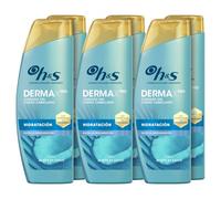 H&S DermaXPro Champú Anticaspa Hidratante, Cuero Cabelludo Seco, 6x300ml | Con Aceite de Coco y Complejo de Ceramidas, Ayuda a Reforzar la Barrera Cutánea, Hidratación Durante 72 Horas