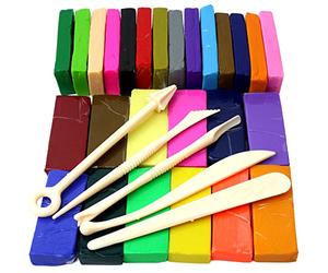 H&S Kit de Pasta para Modelar de Arcilla Polimerica - 26 Colores con 5 Herramientas para Esculpir - Arcilla para Moldear y Hornear para Niños y Adultos