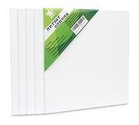 H&S Lienzos en Blanco para Pintar Acrilico y Óleo - Set de 5 - Lienzo Tela Blanca de Algodón en un Robusto Marco de Madera de Pino - 20x20cm c/u