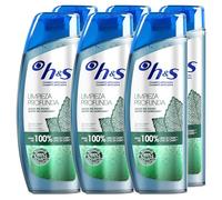 H&S Limpieza Profunda Champú Anticaspa Alivio del Picor Hierbabuena 6x300ml