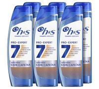 H&S Pro-Expert 7 Champú Anticaspa Anticaída con Cafeína 6x300ml