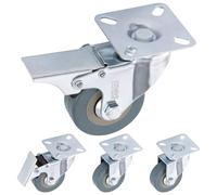 H&S Ruedas para Muebles Pesados - 4x Ruedas Giratorias con Freno Max. 200 kg - Ruedas con Freno Resistentes - Ruedas para Mover Muebles Giratorio con Doble Rodamiento - 50mm