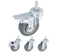 H&S Ruedas para Muebles Pesados - 4x Ruedas Giratorias con Freno Max. 200 kg - Ruedas para Mover Muebles Giratorias con Doble Rodamiento y Fijación con Tornillos M10-75mm