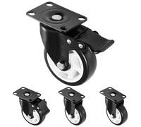 H&S Ruedas para Muebles Pesados - 4x Ruedas Giratorias con Freno Max. 600 kg - Ruedas con Freno Resistentes - Ruedas para Mover Muebles Giratorio con Doble Rodamiento - 100mm