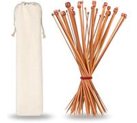 H&S Set of 36 Pcs Single Pointed Bamboo Knitting Needles Case 2mm - 10mm by Sh!