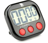 H&S Temporizador de Cocina Digital - Cronometro Magnético con Pantalla LCD de Grandes Dígitos y Alarma Sonora - Timer con Pila AAA Incluida