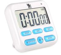 H&S Temporizador de Cocina Digital - Cronometro Magnético con Pantalla LCD de Grandes Dígitos y Alarma Sonora - Timer con Pila AAA Incluida