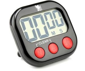 H&S Temporizador de Cocina Digital - Cronometro Magnético con Pantalla LCD de Grandes Dígitos y Alarma Sonora - Timer con Pila AAA Incluida