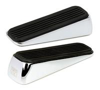 H&S Tope de Puerta con Cuña para Suelo - Paquete de 2 - Sujeta Puertas de Acero Inoxidable Alta Resistencia con Base de Goma Moderm