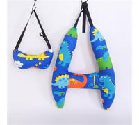 H-Shape - Kid Car Sleeping Head Support, Kid's Pillow, Baby Neck Pillow, Soft and Skin Friendly, Baby Toddler Travel Pillows for Car Seat Support The Body and Head. (Dark Blue Dinosaur)